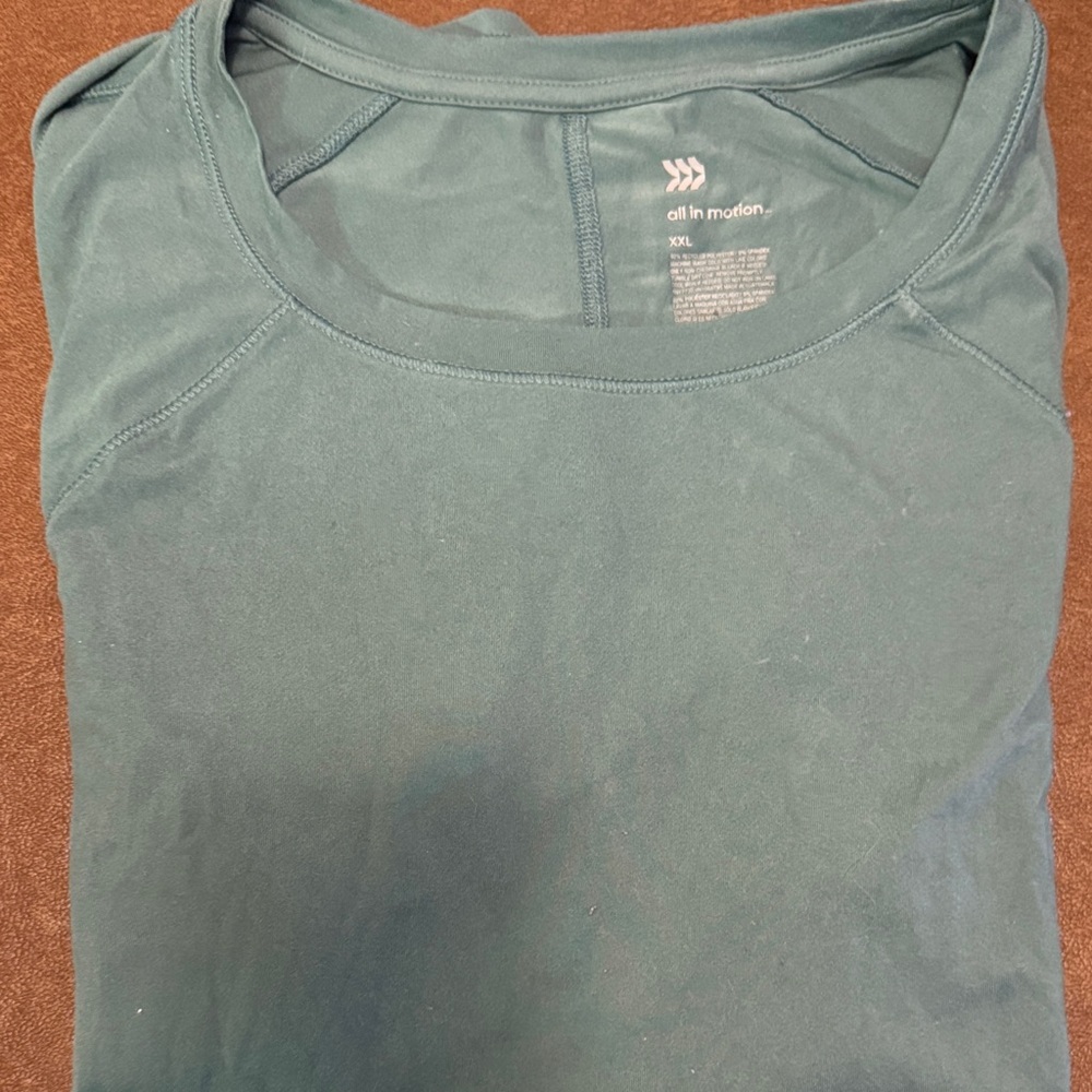 All in Motion Sea Green Long Sleeve Top